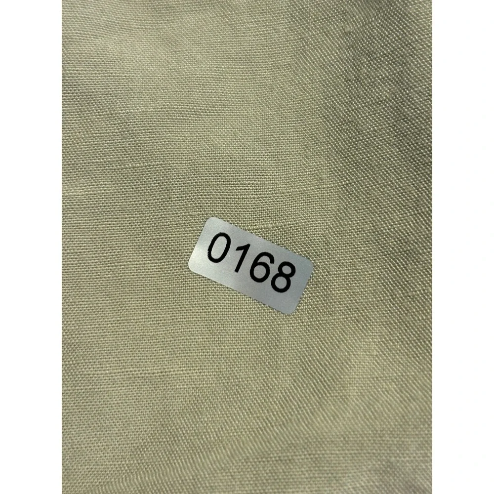 H&M Linen Blend Pants Women XS Sage Green Elastic Drawstring Waist Crop Trousers
